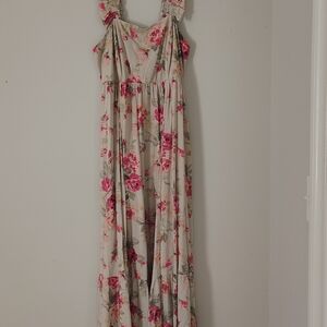 Torrid Floral Maxi Dress with Pink Roses